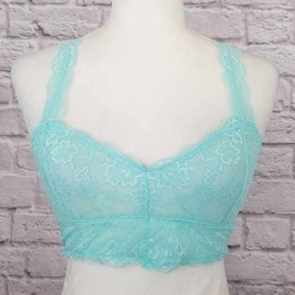 Megan turquoise lace racer back bralette NWOT - Picture 3 of 8